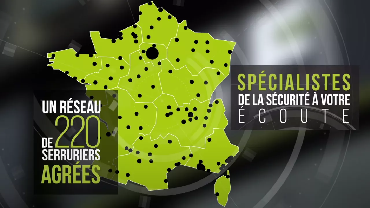 Carte du réseau Point Fort Fichet : 220 serruriers agréés en France